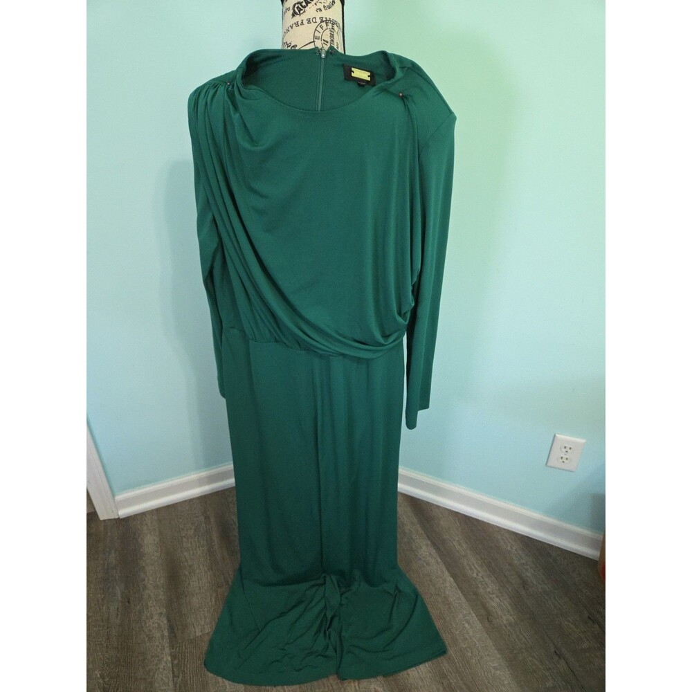 Alexia Admore Joey Jumpsuit Size XL Joggers Open Back Dressy Green Open Back